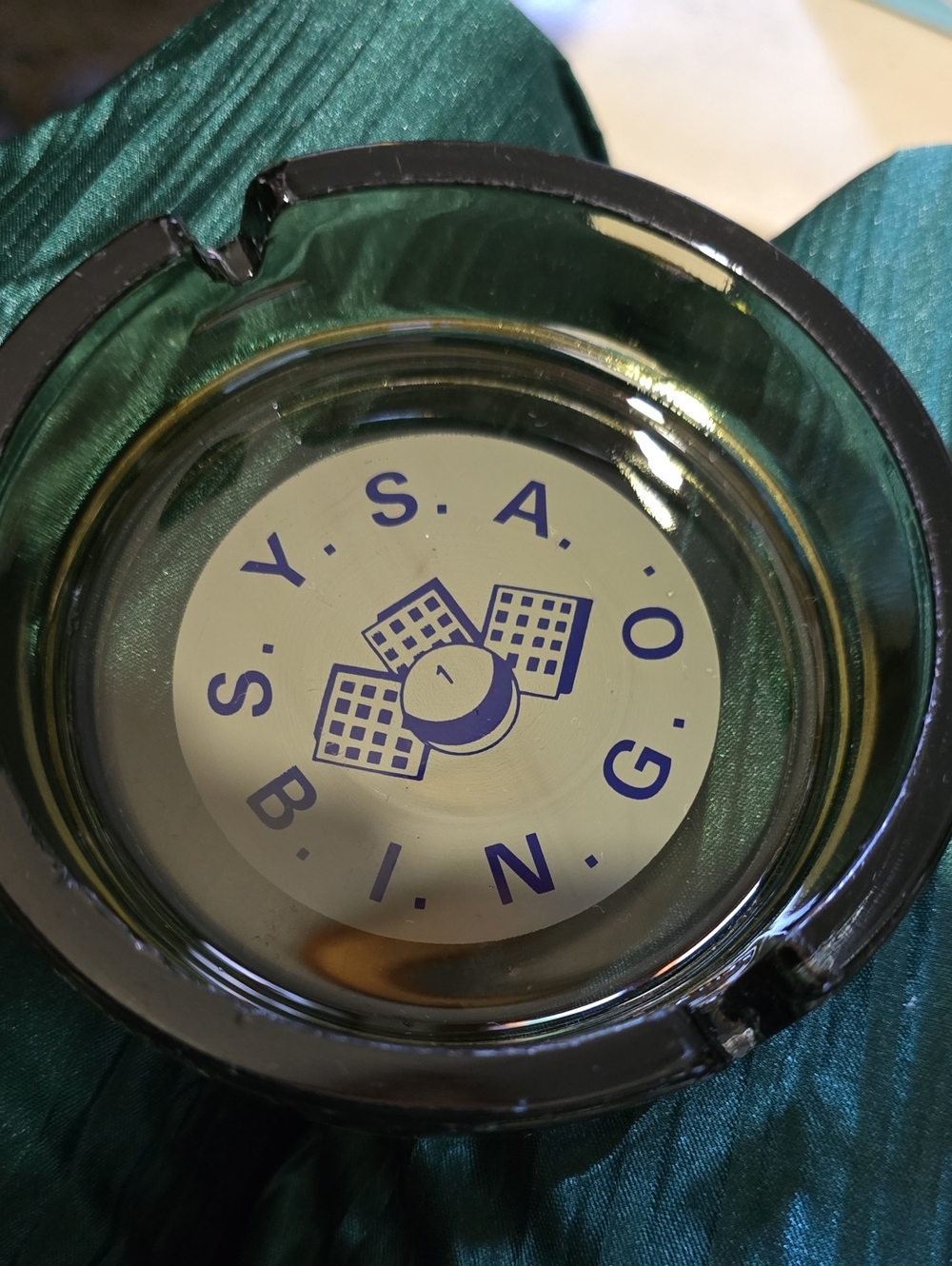 S.Y.S.A. Bingo Glass Ashtray - Green